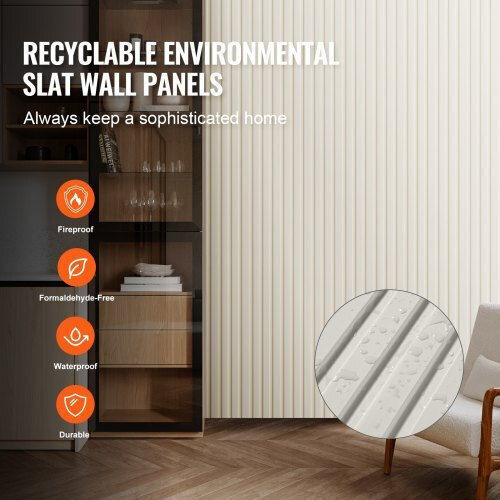 Vevor Vevor Acoustic Treatment Material Panel 8 Pieces 96cm x 6cm in White Color