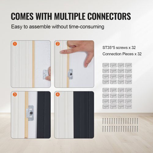 Vevor Vevor Acoustic Treatment Material Panel 8 Pieces 96cm x 6cm in White Color