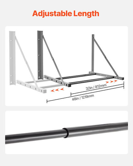 Vevor Wandmontierter Klappbarer Reifenständer 32" 48" Verstellbares Garagenregal