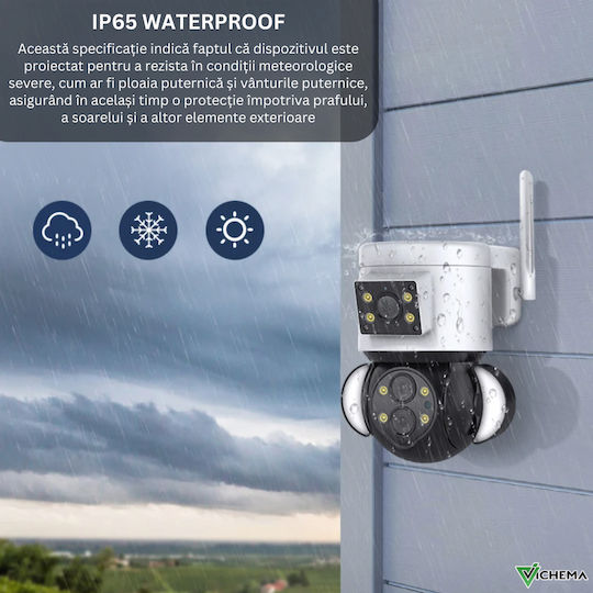 Cameră de Supraveghere IP Wi-Fi Full HD+ 4MP Rezistentă la Apă cu Difuzor Gri