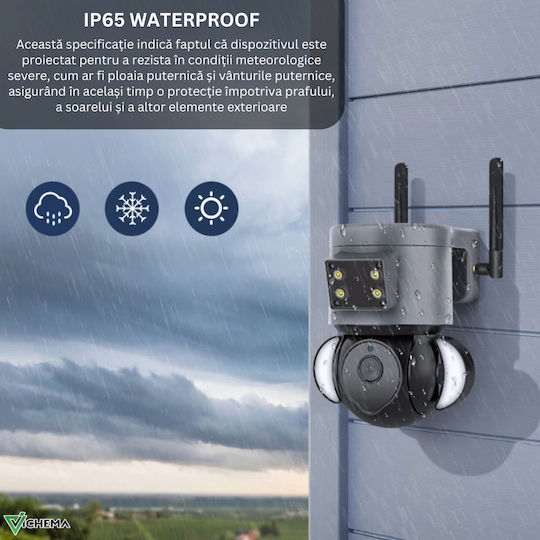 SentinelVue IP Überwachungskamera 4G Full HD+ 4MP Wasserdicht mit Bidirektionaler Kommunikation Graue