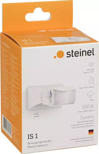 Steinel IS 1 Wired Infrared Motion Sensor 120° Detection Angle 10m Scope