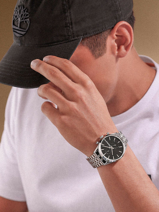 Timberland Men's Watch 43mm Battery Chronograph With Silver Metal Bracelet