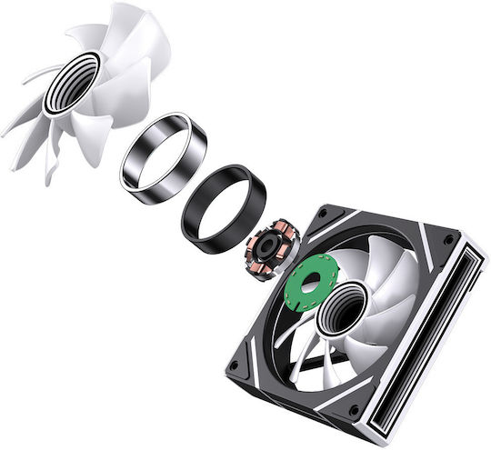 Monarch Gear Zephyrus Case Fan 120mm with RGB Lighting and Connection 6-Pin 3pcs White
