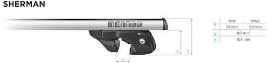 Menabo Sherman Silver Car Roof Bars Hyundai Elantra J2 Station Wagon 1995-2000