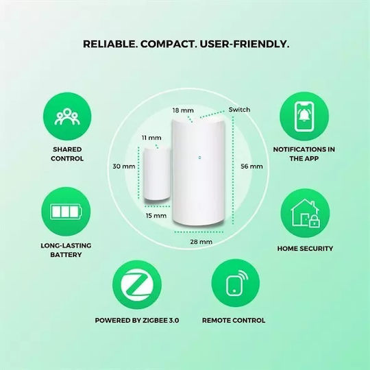 Nous Безжичен Сензор За Контакт Wi-Fi И Зигби
