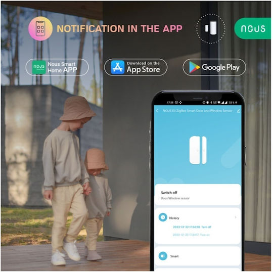 Nous Безжичен Сензор За Контакт Wi-Fi И Зигби