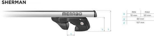 Menabo Sherman Silver Car Roof Bars Mitsubishi Sigma Estate 1980-1987