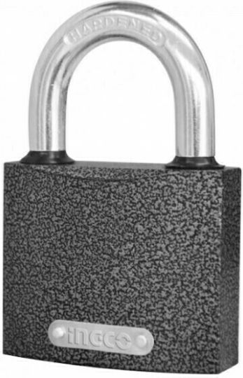 Ingco Stahl Vorhängeschloss Messing mit Schlüssel 60mm Black 1Stück