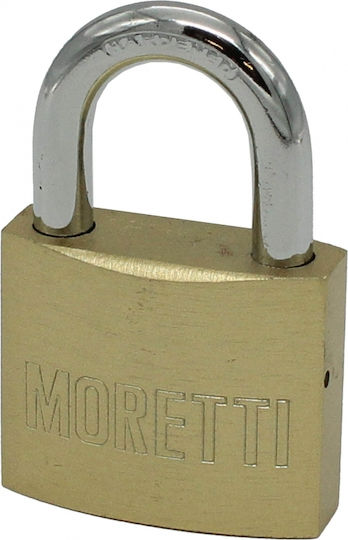 Moretti Padlock Brass with Key 32mm Yellow 1pcs