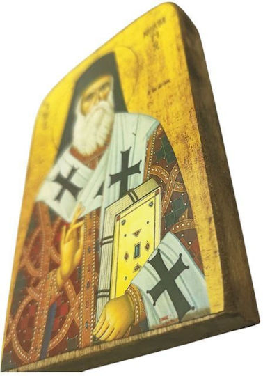 Taufgeschenk Holz-Ikone B2 Heiliger Nektarios 13x9 cm