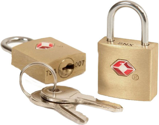 Travel Blue Set Padlock Brass with Key with TSA Certification Blue 2pcs