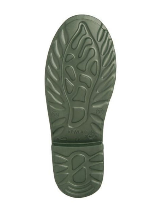 Demar Luna Non-Slip Work Wellies Tibia with Fur Green
