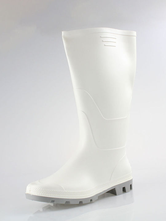 Cockers Non-Slip Work Wellies Knee White