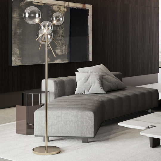 Ideal Lux Equinox Floor Lamp H166xW32cm. with Socket for Bulb G4 Silver