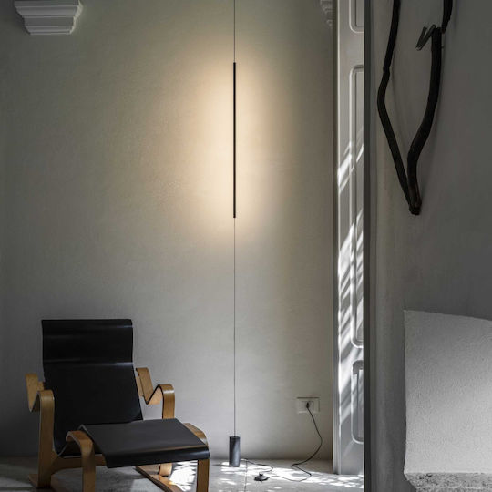Ideal Lux Filo LED Floor Lamp H704xW6cm. with Warm White Light 1600lm Black