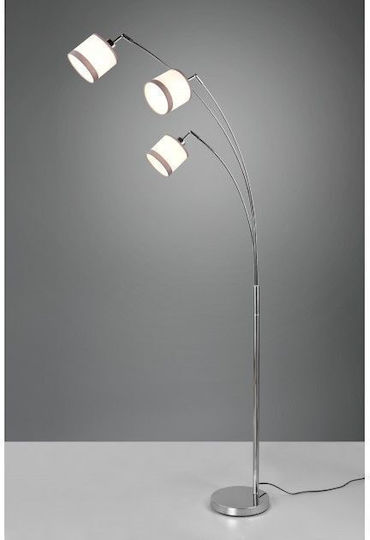 Trio Lighting Davos Stehleuchte H185xB12cm. mit Fassung für Lampe E14 Weiß