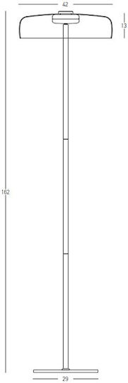 Zambelis Lights LED Floor Lamp H162cm. Black