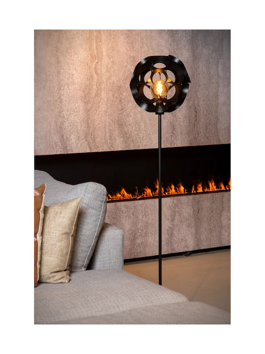 Lucide Lightning Floor Lamp H149.6xW30cm. with Socket for Bulb E27 Black