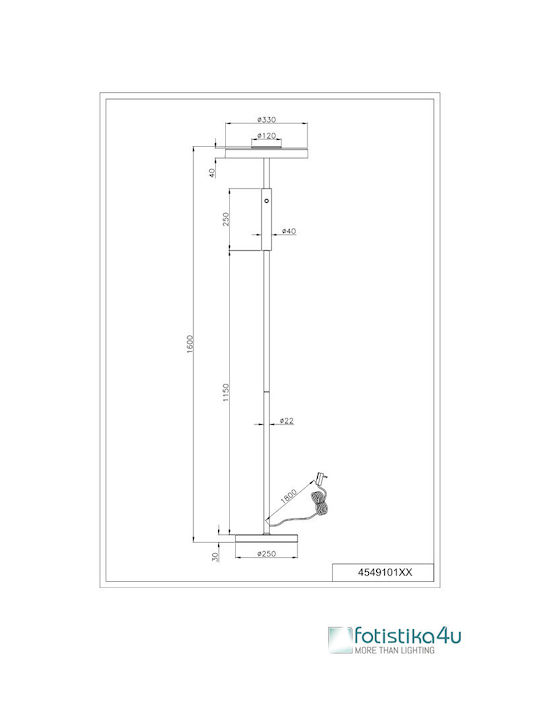 Trio Lighting Celeste LED Φωτιστικό Δαπέδου Υ160xΜ33εκ. με Θερμό Λευκό Φως 1750lm Καφέ