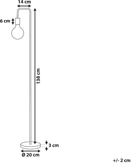 Beliani Lampa de podea Cupru