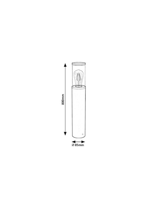 Rabalux Wellington Φωτιστικό Κολωνάκι Εξωτερικού Χώρου 60W IP44 για Ντουί E27 Μαύρο