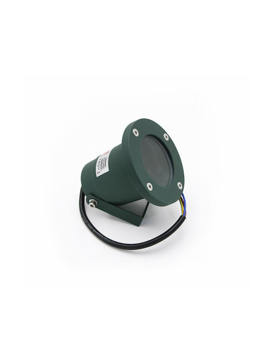 Adeleq Outdoor Floor Lamp Projector IP65 for GU10 Light Bulb Base Green