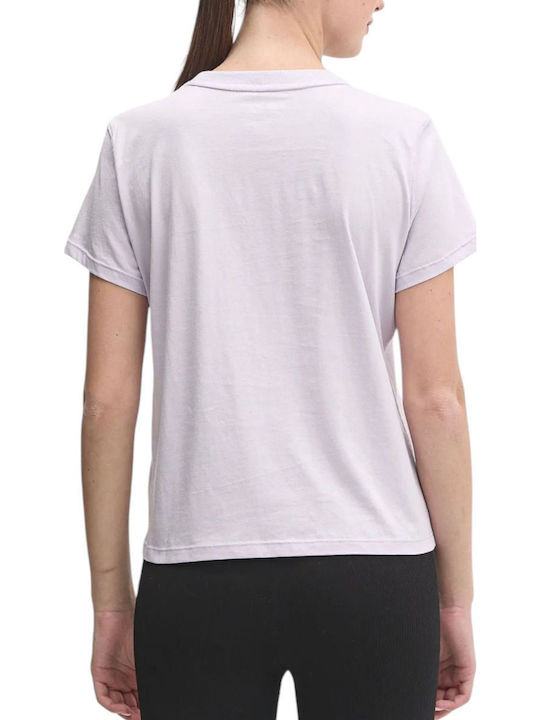 Logo Γυναικεία Μπλούζα Βαμβακερή Κοντομάνικη Λιλά