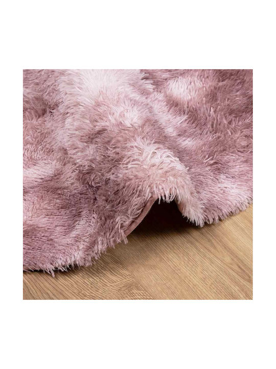 vidaXL Rutschfest Teppich Rechteckig Zottelig Synthetisch,Polyester/Cotton/Leather Dk. Pink