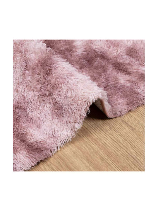 vidaXL Rutschfest Teppich Rechteckig Zottelig Synthetisch,Polyester/Cotton/Leather Dk. Pink