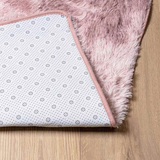 vidaXL Anti-slip Rug Rectangular Shaggy Dk. Pink
