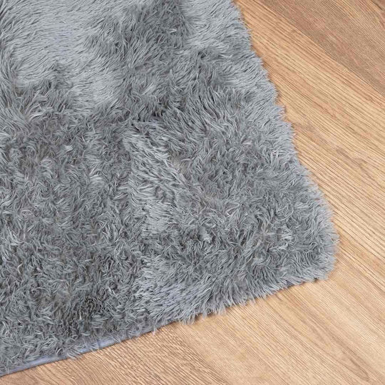 vidaXL Anti-slip Rug Rectangular Shaggy Silver Grey