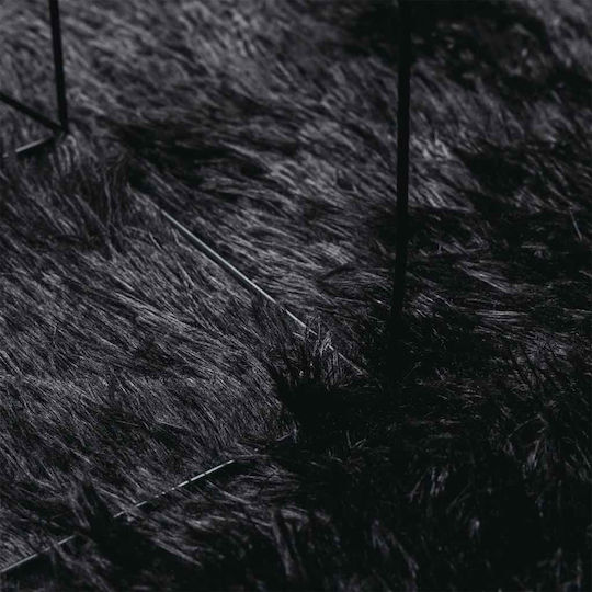 vidaXL Anti-slip Rug Rectangular Shaggy Black