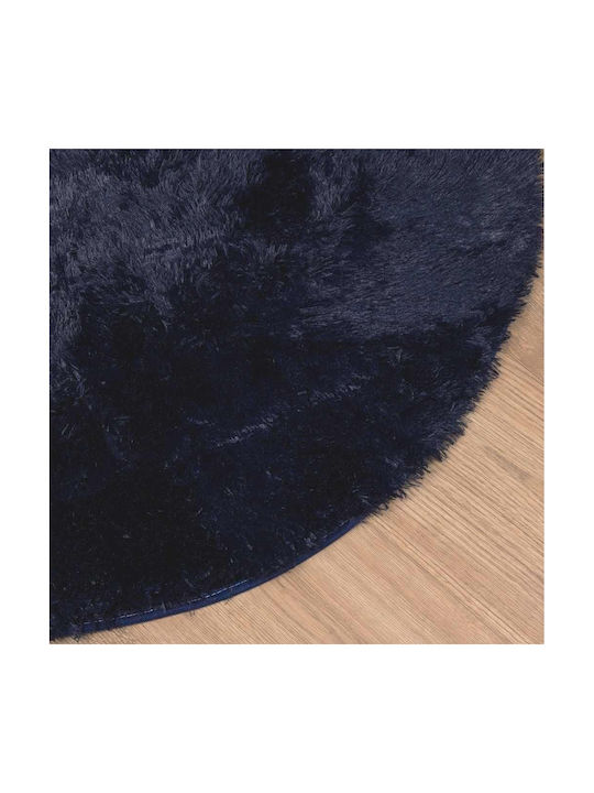 vidaXL Rutschfest Teppich Rechteckig Zottelig Synthetisch,Polyester/Cotton/Leather Blue