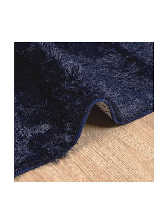 vidaXL Αντιολισθητικό Χαλί Ορθογώνιο Shaggy Μπλε 120x120cm