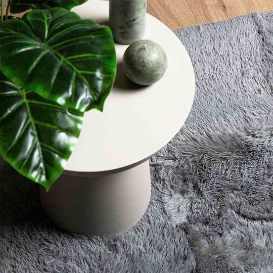 vidaXL Anti-slip Rug Rectangular Shaggy Silver Grey