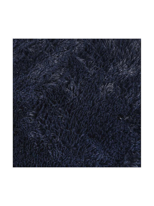 vidaXL Rutschfest Teppich Rechteckig Zottelig Synthetisch,Polyester/Cotton/Leather Blue