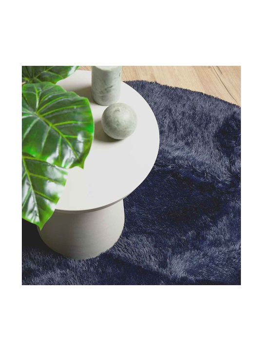 vidaXL Rutschfest Teppich Rechteckig Zottelig Synthetisch,Polyester/Cotton/Leather Blue