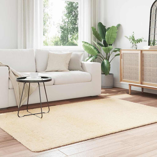 vidaXL Anti-slip Rug Rectangular Shaggy Cream