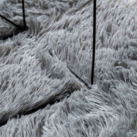 vidaXL Navarra Non-Slip Shaggy Runner Rug Silver Grey 80x150cm