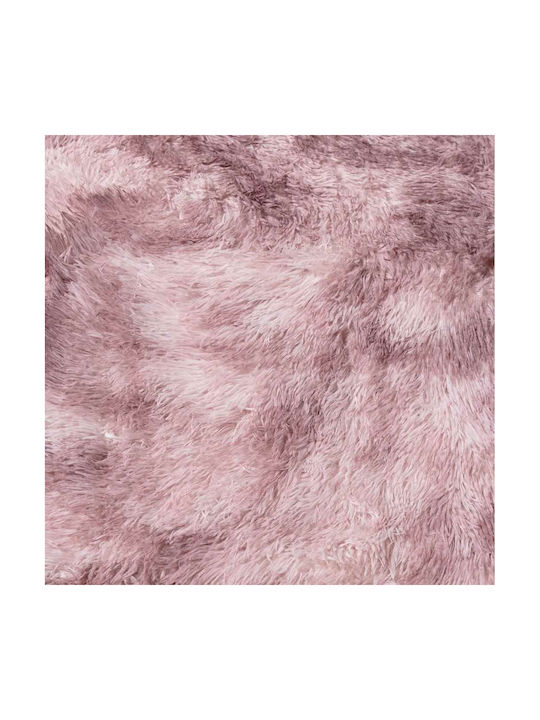 vidaXL Rutschfest Teppich Rechteckig Zottelig Synthetisch,Polyester/Cotton/Leather Dk. Pink