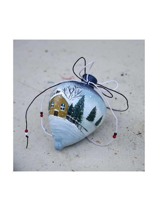 Artefakt Keramik-Kreisel „Winterlandschaft“ 7,5 cm x 11,5 cm