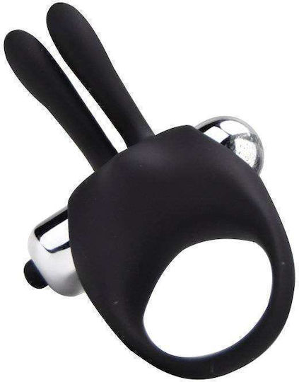 Joyrings Silicone Long Rabbit Vibrating Cock Ring Black By Loving Joy