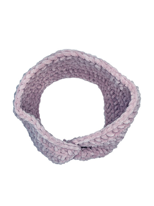 Gestricktes Turban-Stirnband Handgefertigt Plüsch Flieder