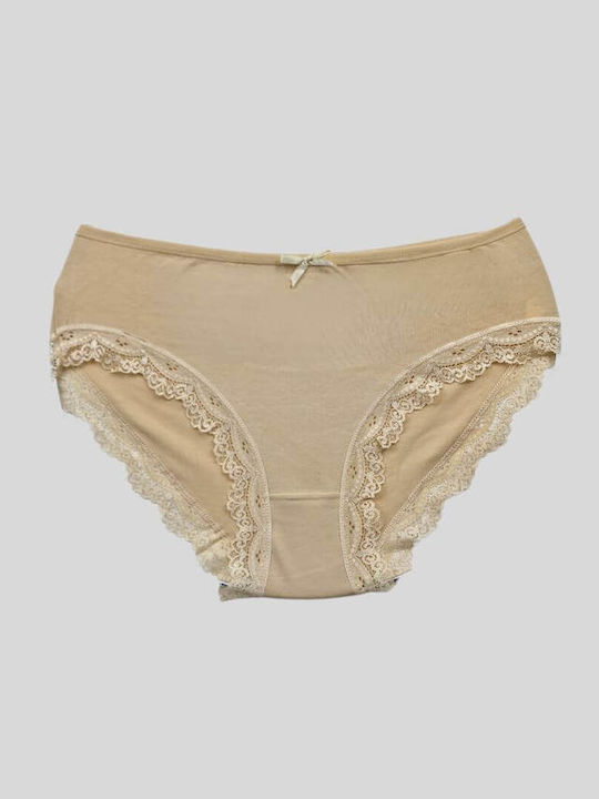 R1503 Βαμβακερά Γυναικεία Slip MultiPack με Δαντέλα Πολύχρωμο