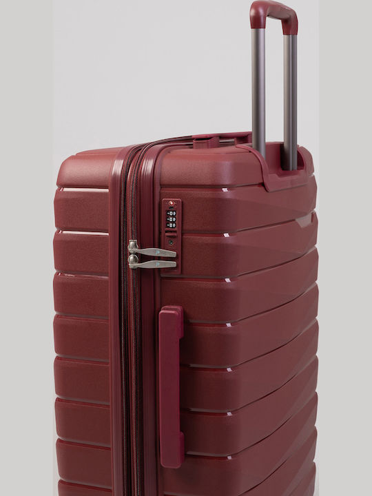 Paulter Mittlerer Hartkoffer Burgundisch mit 4 Rädern Höhe 66cm