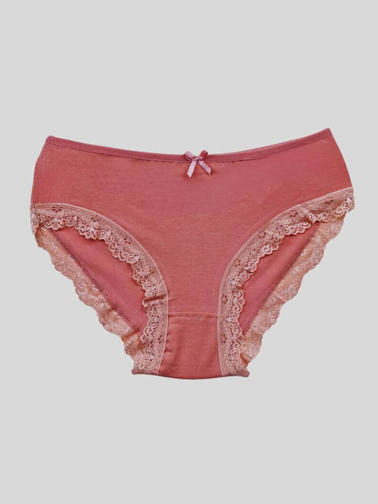 R1503 Βαμβακερά Γυναικεία Slip MultiPack με Δαντέλα Πολύχρωμο