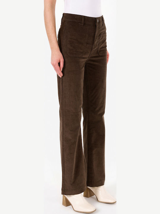 Damen Stoffhose in Regulärer Passform Braun