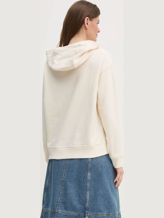Damen Sweatshirt Kapuzen Beige