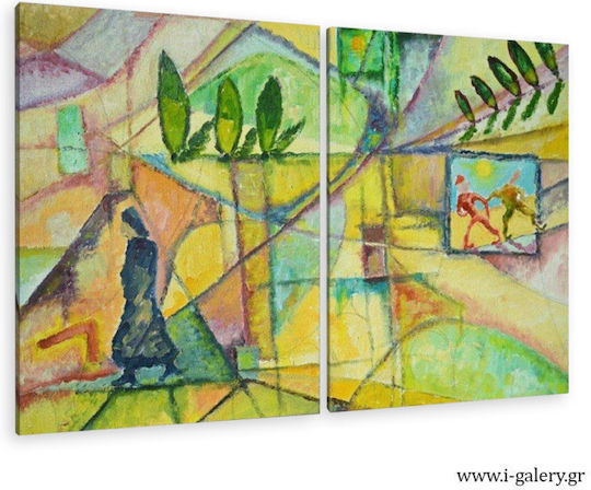 Canvas Painting Greek Land Diptych 70x50cm 2 Pieces 35x50cm